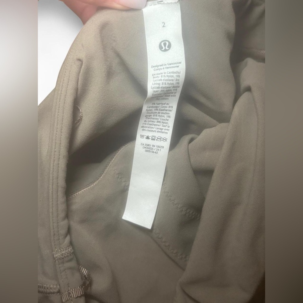 Lululemon Athletica Army Green Off the Shoulder Top - Picture 2 of 3